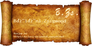 Bölöni Zsigmond névjegykártya
